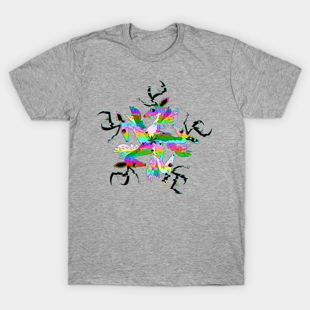 Rainbow Glitch Deer T-Shirt by Hillopurkki